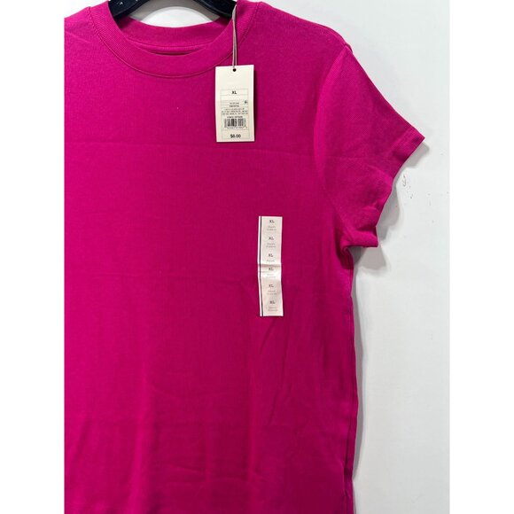 A New Day - Women's Slim Fit Short Sleeve Ribbed T-Shirt - Pink - Extra Large - Picture 15 of 15